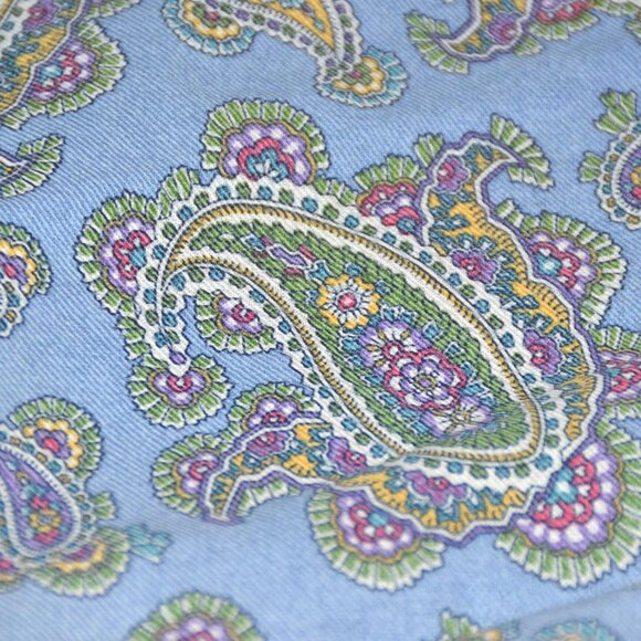 RALPH LAUREN Studio Paisley Oceanside Blue KING Duvet Cover 100% Cotton ITALY - Picture 5 of 6